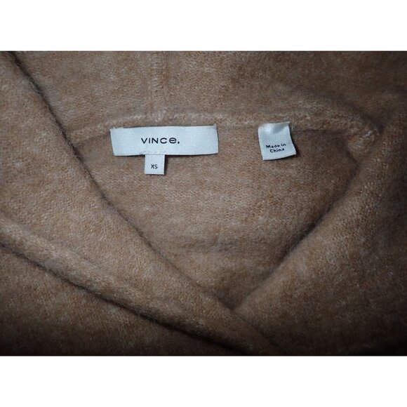 Vince Wool Alpaca Oversized Kangaroo Pocket Hoodie Size XS Tan‎ Sweater - Picture 6 of 7